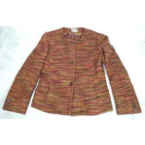 Vintage LL Bean Blazer Womens‎ Size 8 Brown Tweed Wool Blend Laine 90s Freeport
